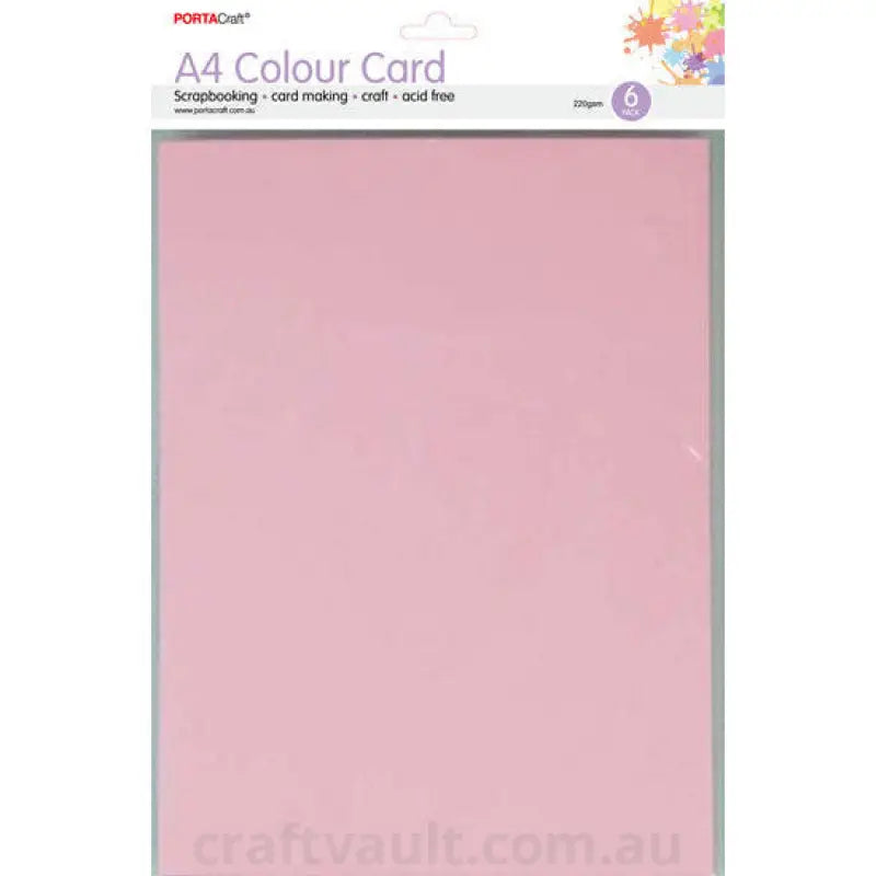 A4 Card 230gsm 6pk Ballerina Pink