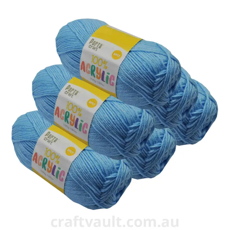 Acrylic Yarn 100g 189m 8ply Baby Blue