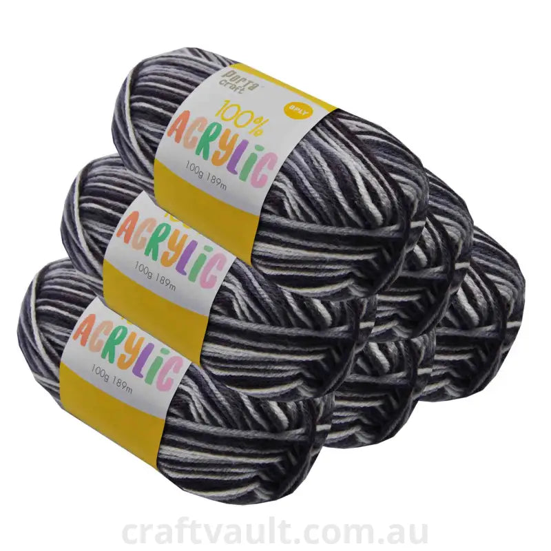 Acrylic Yarn 100g 189m 8ply Charcoal