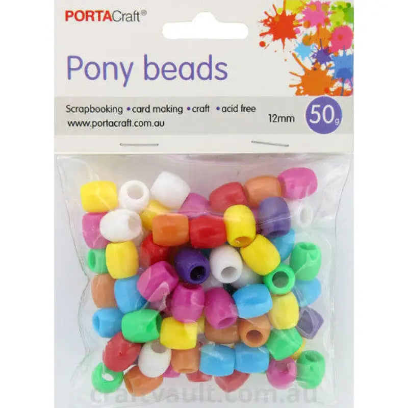 Beads 50g Barrel 12mm Solid Multicolour