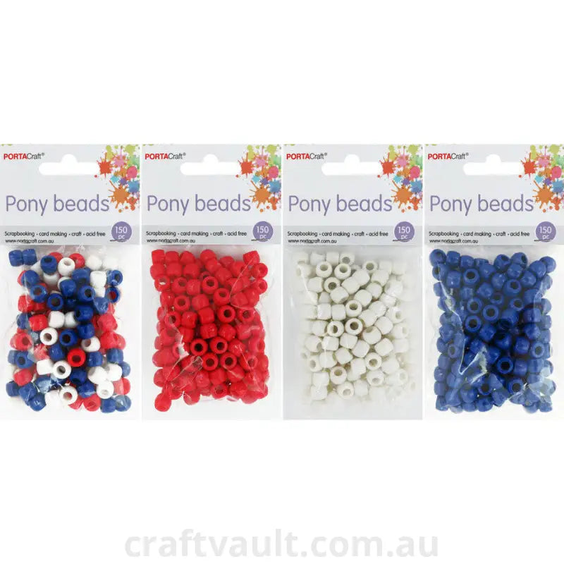 Beads Pony 150pc Aussie Flag 4 Asst