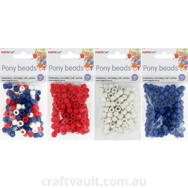 Beads Pony 150pc Aussie Flag 4 Asst