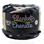 Chenille Blanket Yarn 100g 80m 12ply Silver Camo