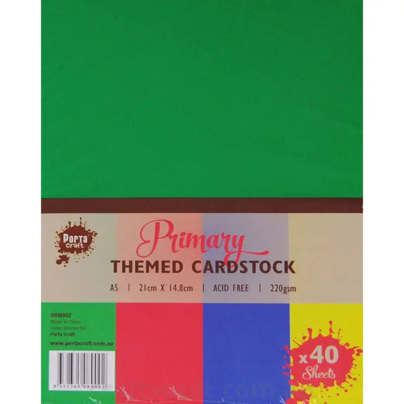 Colour Block A5 220gsm 40pk Primary