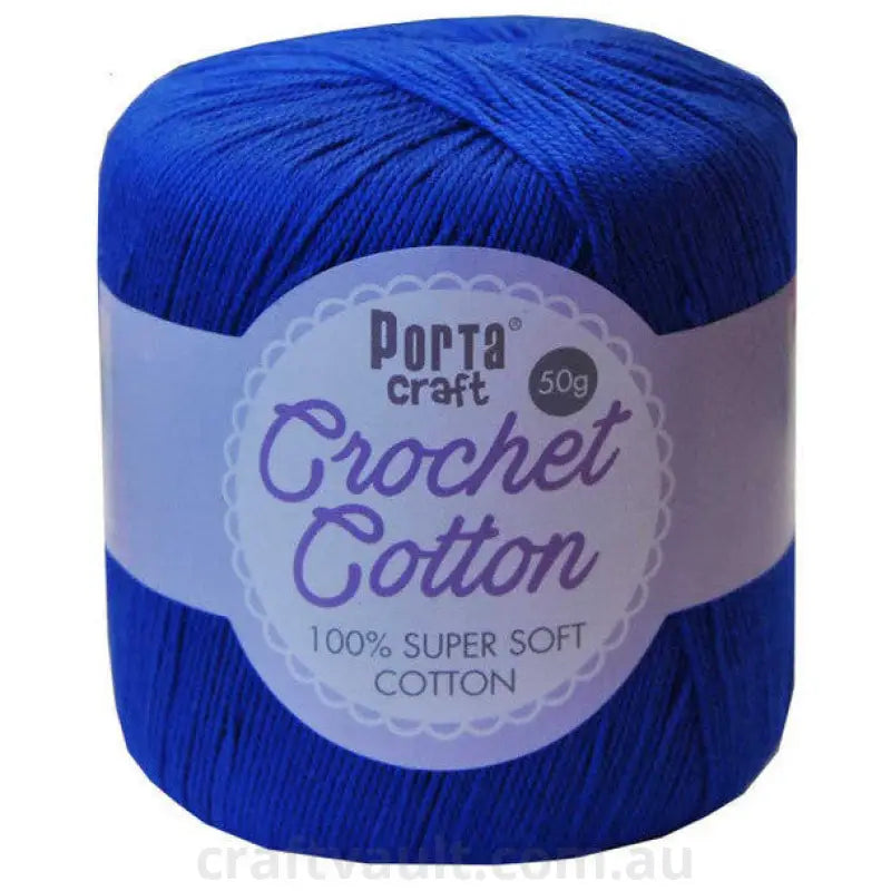 Crochet Cotton 50g 145m 3ply True Blue