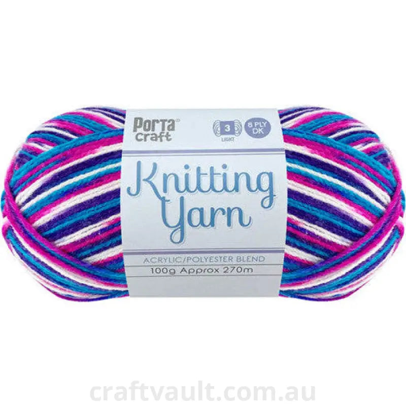 Knitting Yarn 100g 270m 8ply Multi Ariel