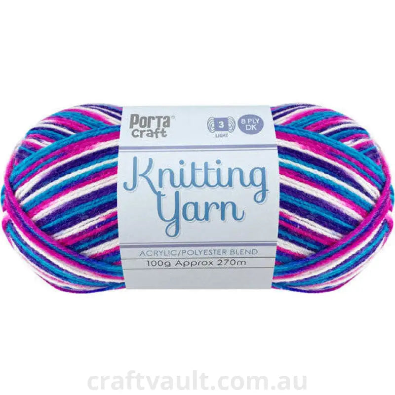 Knitting Yarn 100g 270m 8ply Multi Ariel