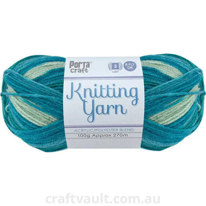 Knitting Yarn 100g 270m 8ply Multi Lagoon