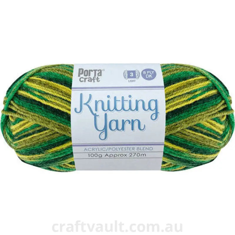Knitting Yarn 100g 270m 8ply Multi Leprechaun