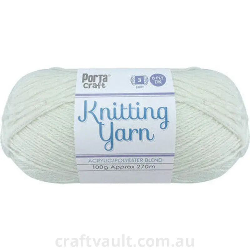 Knitting Yarn 100g 270m 8ply Pure White