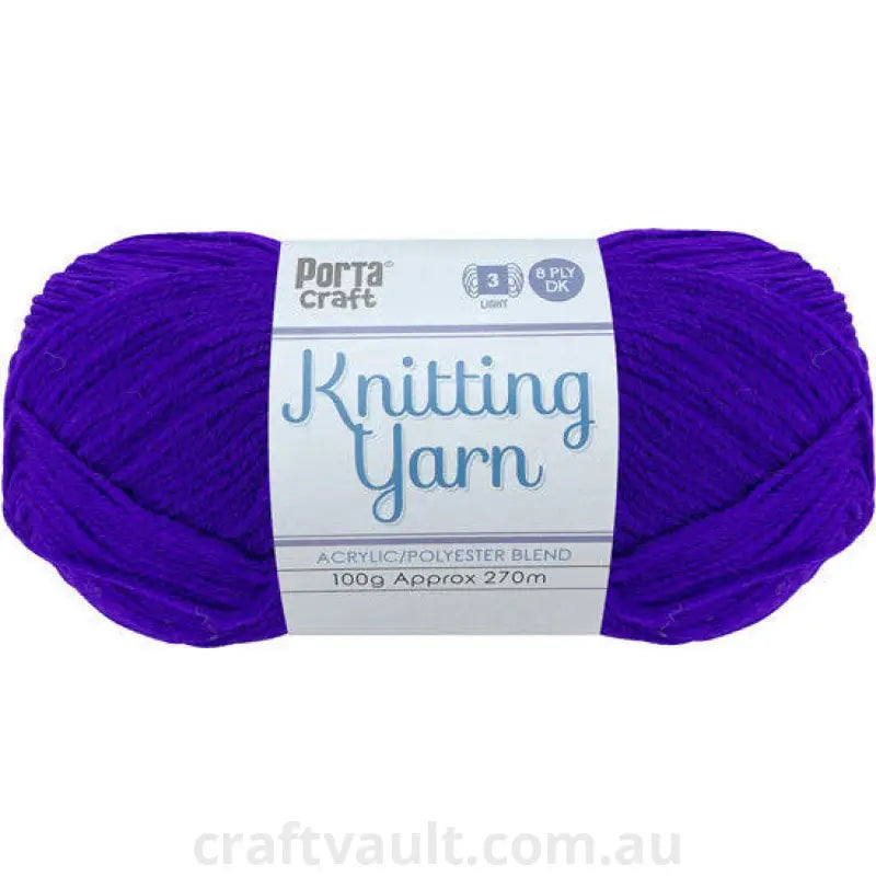 Knitting Yarn 100g 270m 8ply Solid Amethyst