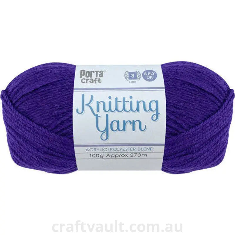 Knitting Yarn 100g 270m 8ply Solid Aubergine