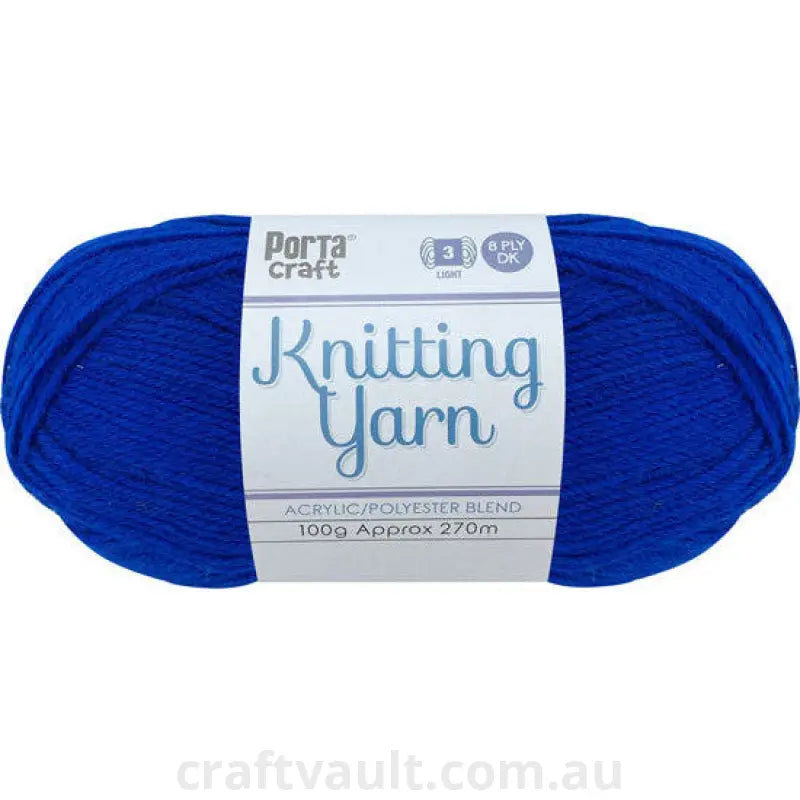 Knitting Yarn 100g 270m 8ply Solid Azure