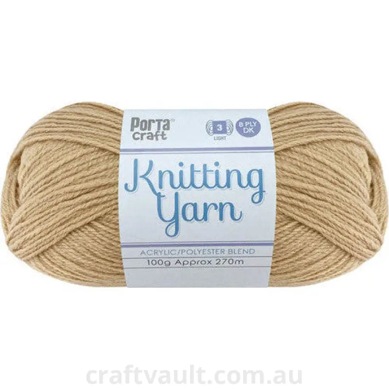 Knitting Yarn 100g 270m 8ply Solid Caramilk