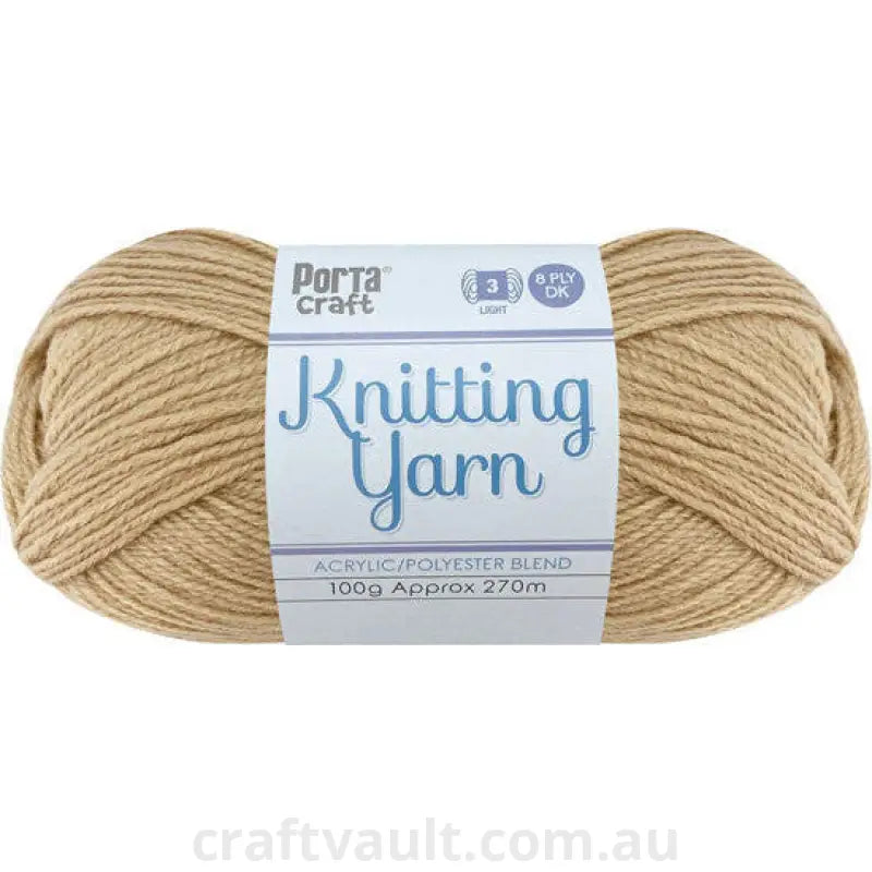 Knitting Yarn 100g 270m 8ply Solid Caramilk