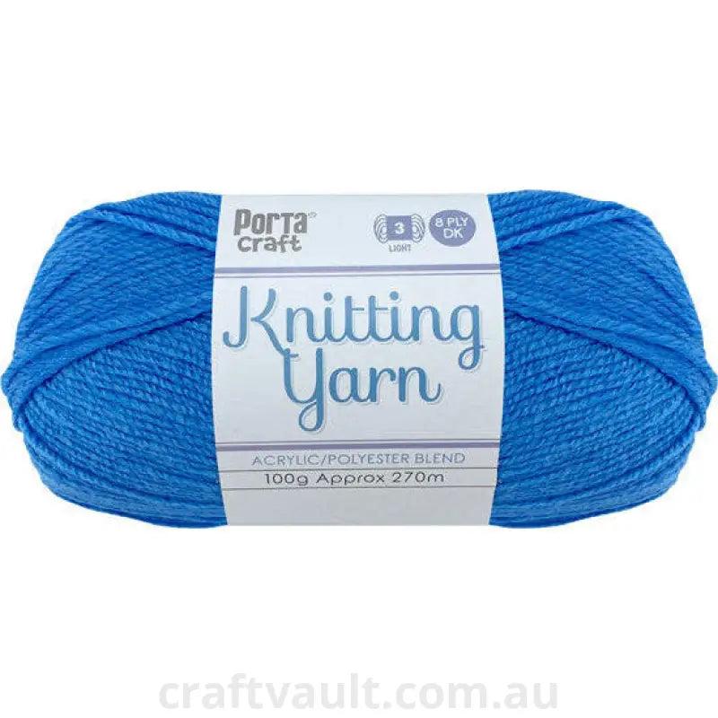 Knitting Yarn 100g 270m 8ply Solid Cornflower