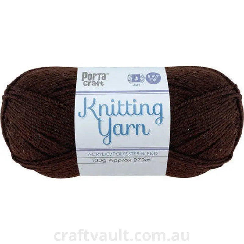 Knitting Yarn 100g 270m 8ply Solid Espresso
