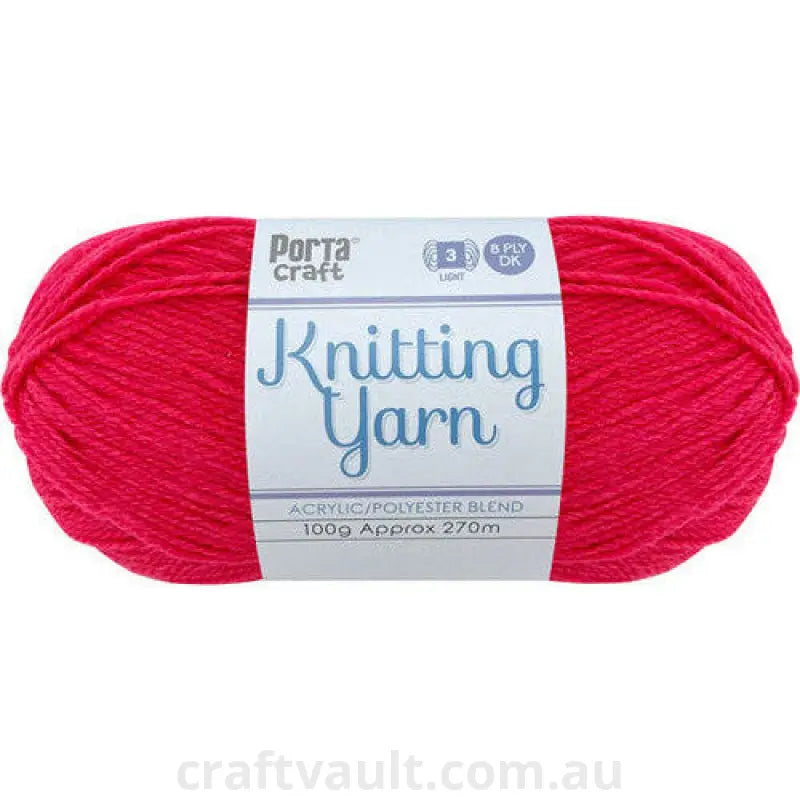 Knitting Yarn 100g 270m 8ply Solid Guava