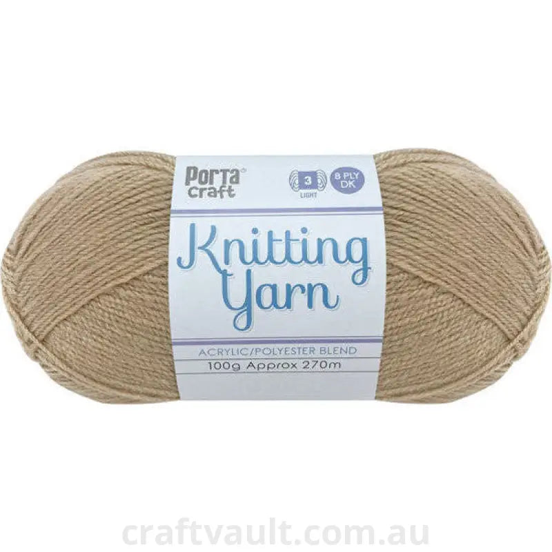 Knitting Yarn 100g 270m 8ply Solid Latte