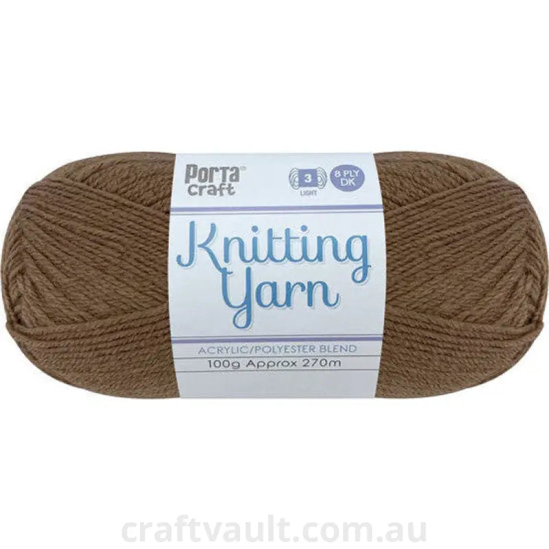 Knitting Yarn 100g 270m 8ply Solid Mocha