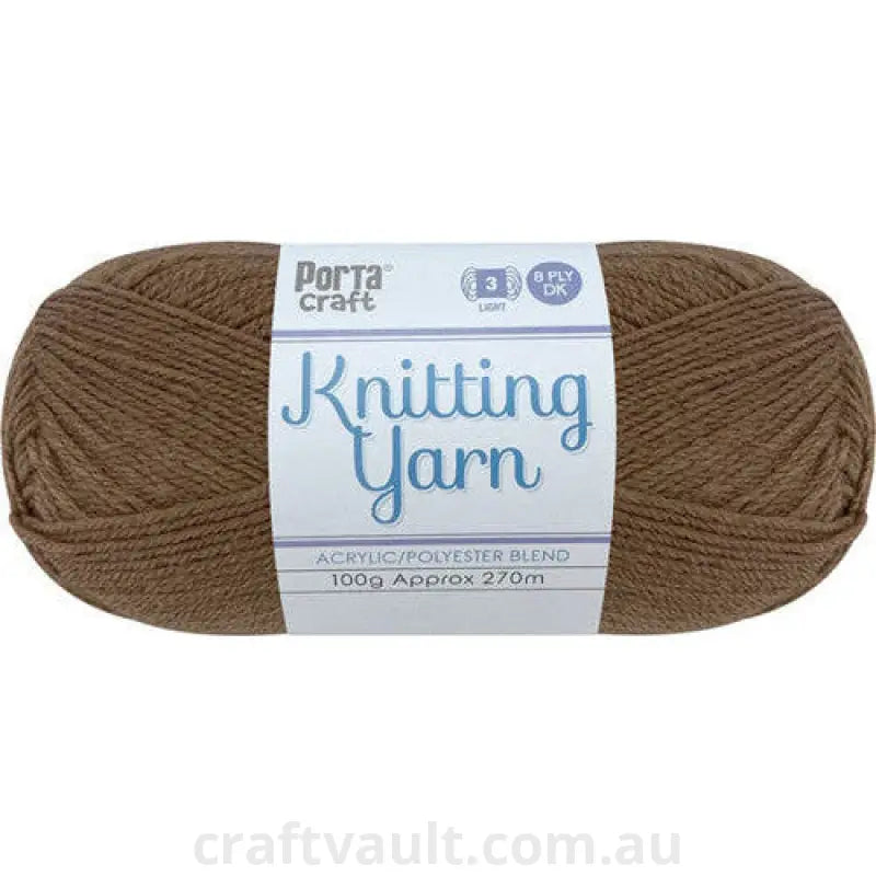 Knitting Yarn 100g 270m 8ply Solid Mocha