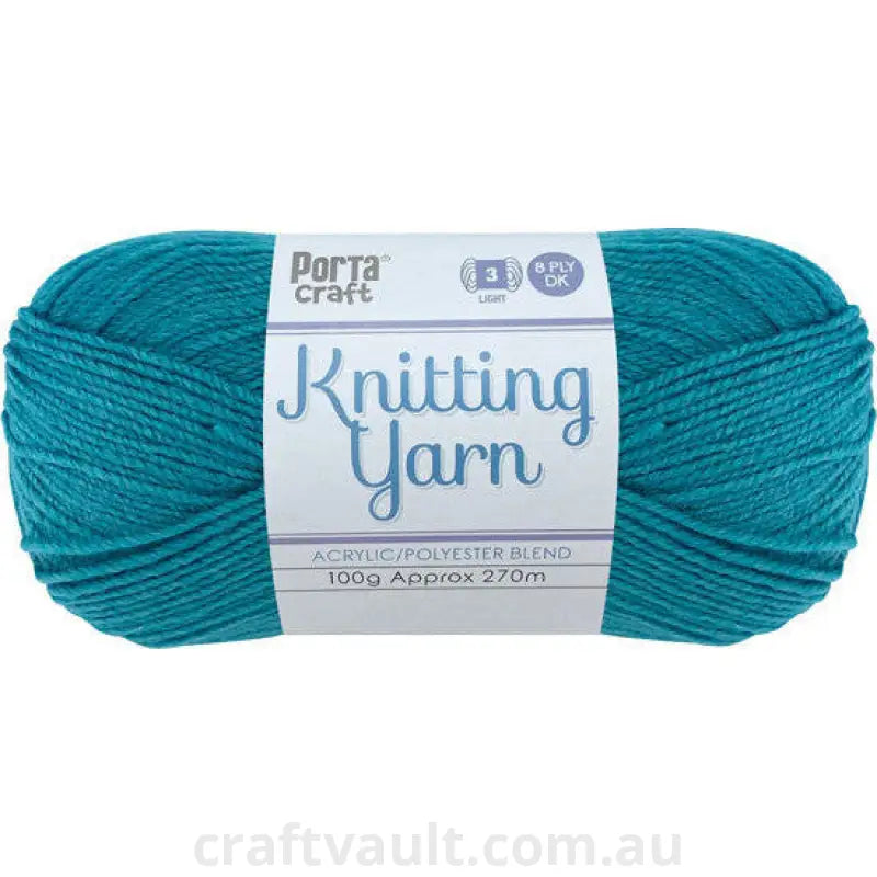 Knitting Yarn 100g 270m 8ply Solid Ocean