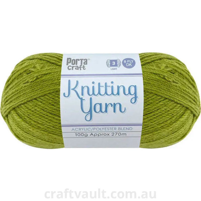 Knitting Yarn 100g 270m 8ply Solid Olive