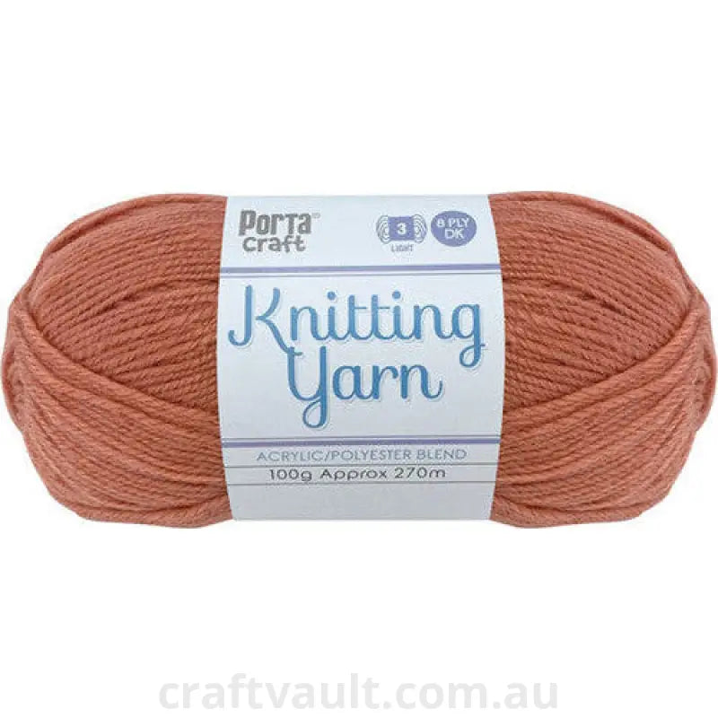 Knitting Yarn 100g 270m 8ply Solid Peachy