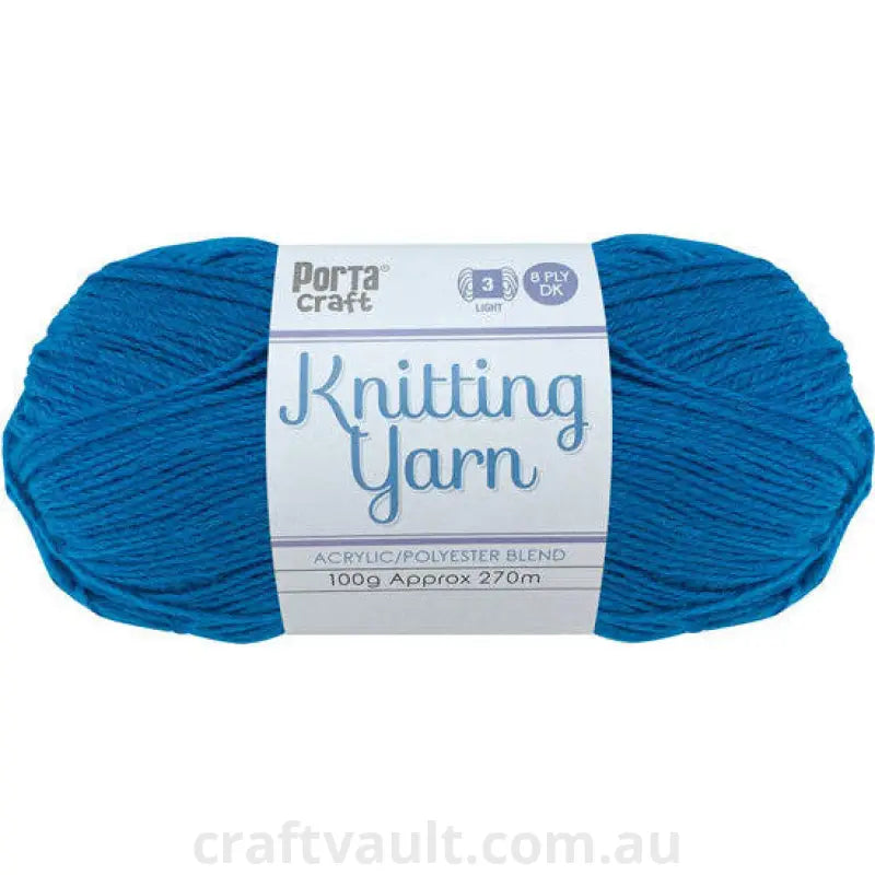 Knitting Yarn 100g 270m 8ply Solid Peacock