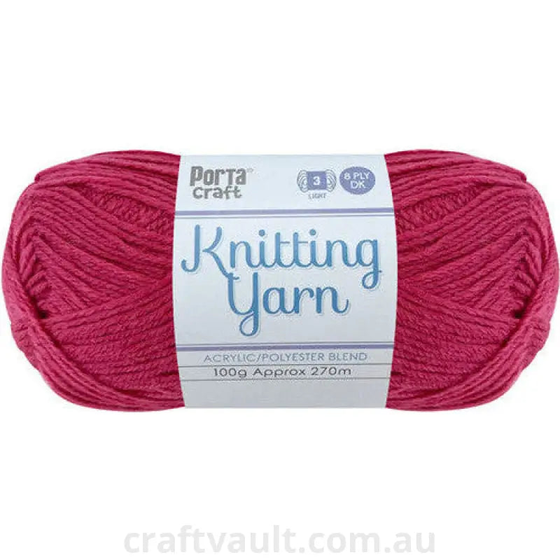 Knitting Yarn 100g 270m 8ply Solid Rhubarb