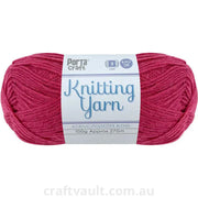 Knitting Yarn 100g 270m 8ply Solid Rhubarb