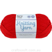 Knitting Yarn 100g 270m 8ply Solid Scarlet