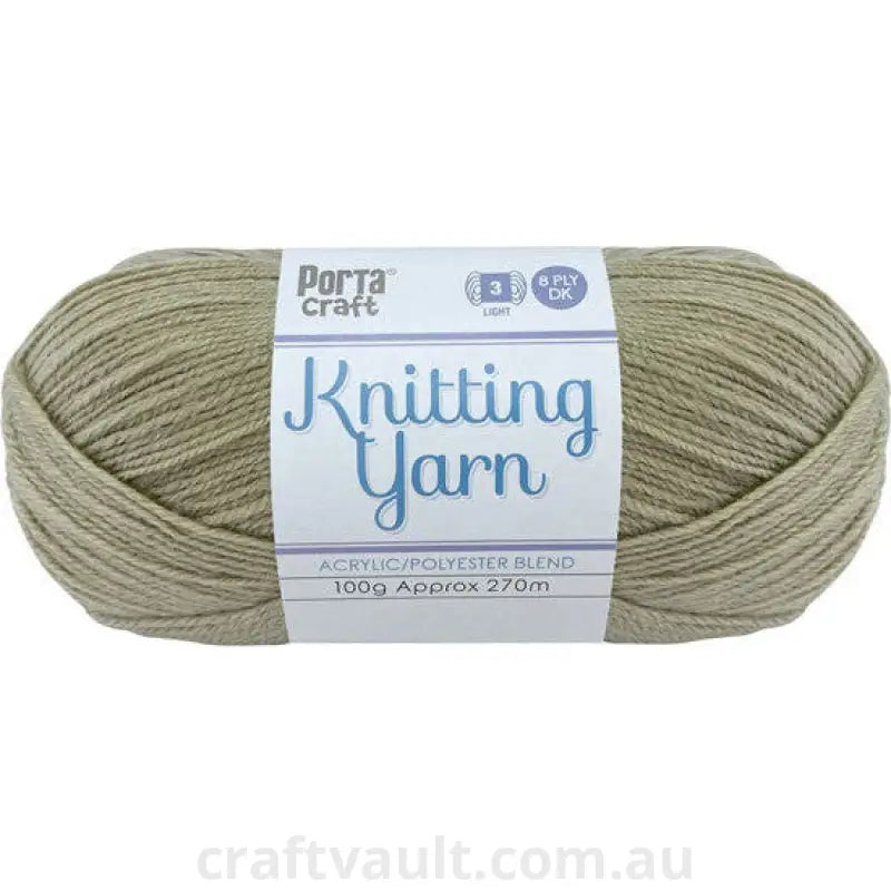 Knitting Yarn 100g 270m 8ply Solid Stone