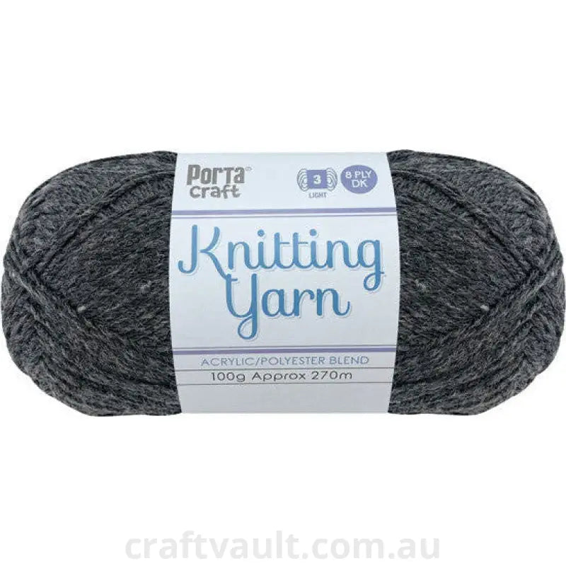 Knitting Yarn 100g 270m 8ply Solid Titanium