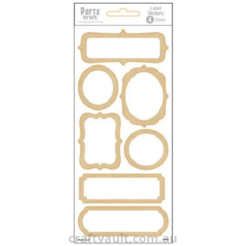 Label Stickers Kraft Paper Ornate 4 Sheets