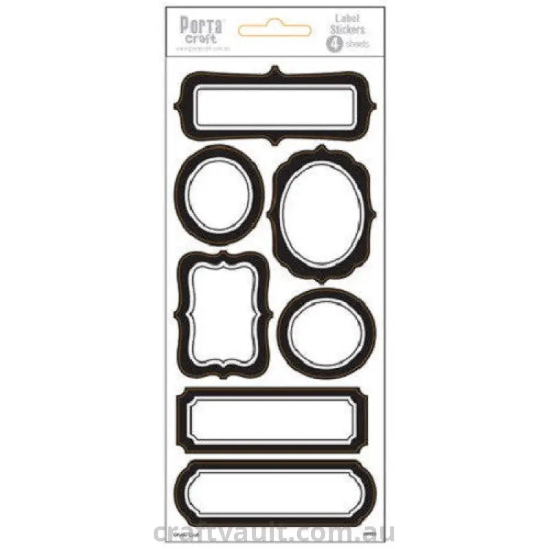 Label Stickers Ornate Black 4 Sheets