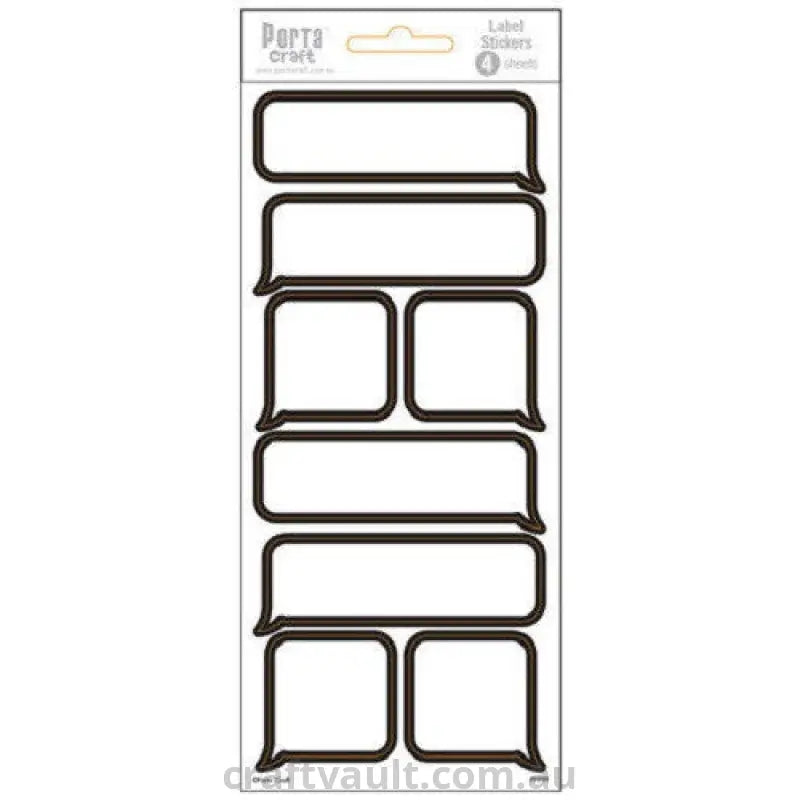 Label Stickers Speech Bubbles Black 4 Sheets