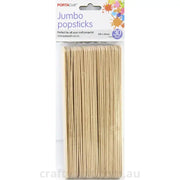 Popsticks 200x20mm Jumbo 30 pieces Natural