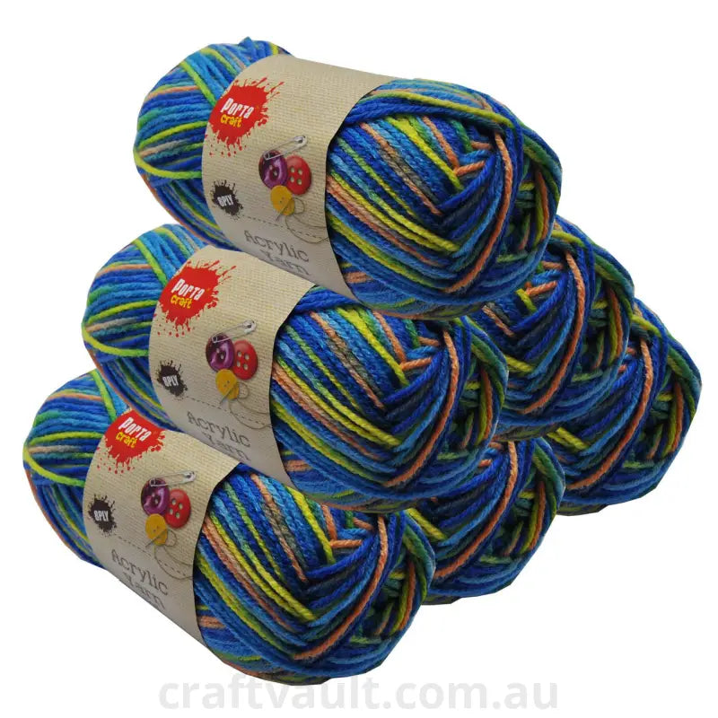 Rainbow Acryl Yarn 100gm 189m 8ply Paddle Pops