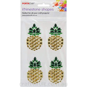 Rhinestone Decal Pineapples 61x35mm 4pk 1 Sheet