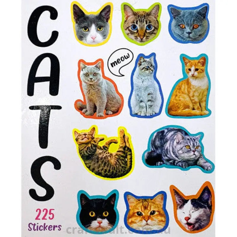 Sticker Books Cats 225 Stickers