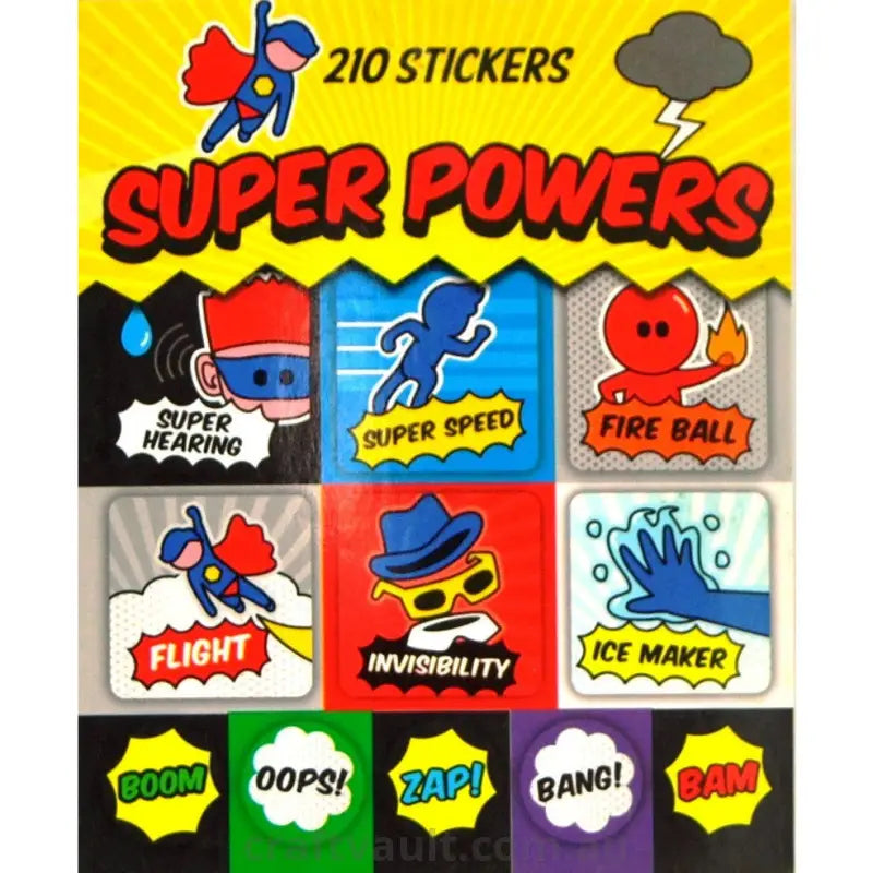 Sticker Books Super Powers 210 Stickers