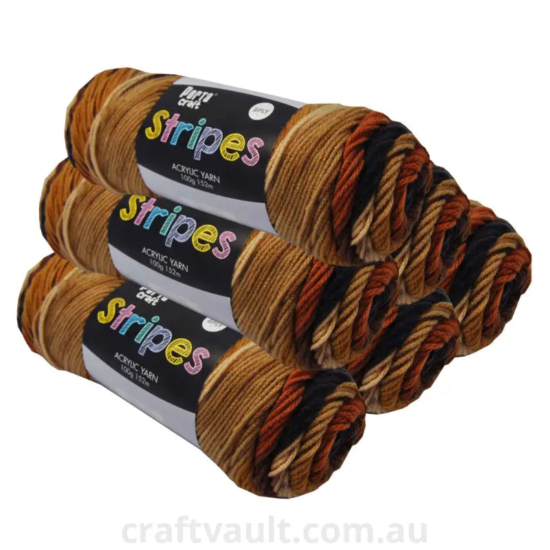 Stripes Acrylic Yarn 100g 188m 8ply Latte