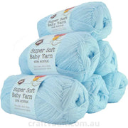 Super Soft Baby Acryl Yarn 420m 4ply Baby Blue