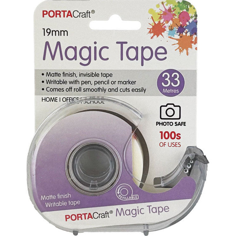 Porta Craft Magic Tape 19mm x 33m with Dispenser