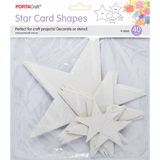 Cardstock Stars in 4 Sizes (7.5, 10.5, 14.5, 21cm) 40pk