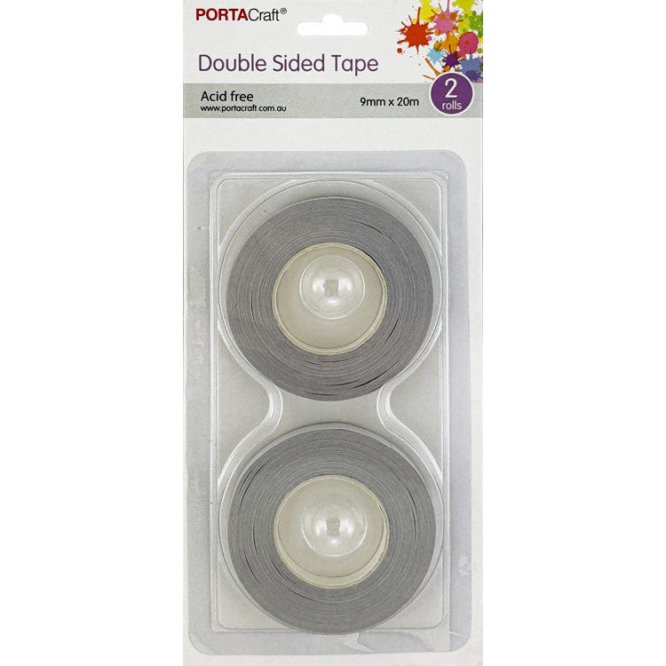 Porta Craft Double Sided Tape - 9mm x 20m 2pk