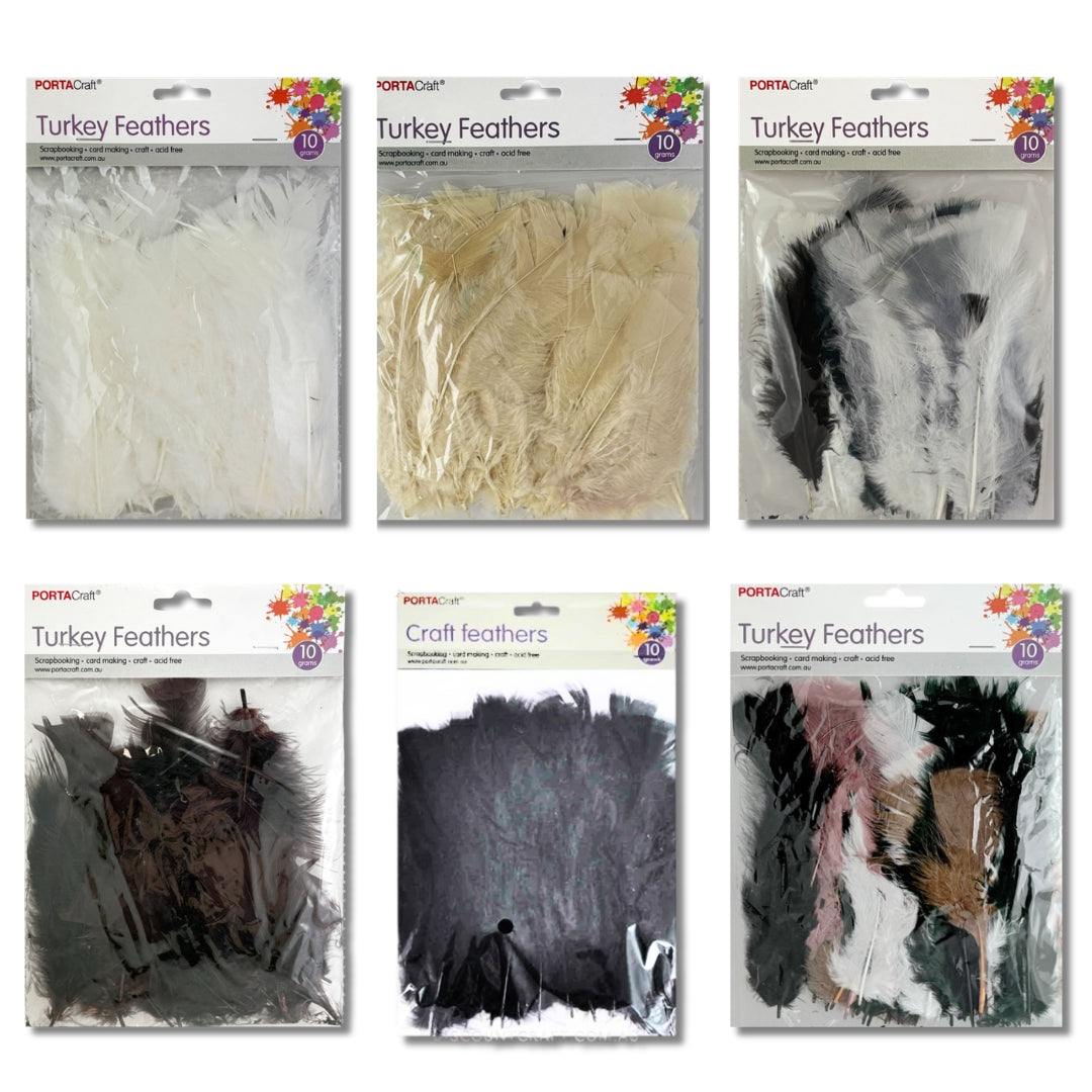 Craft Feathers 60g 6pk Bundle - Nature Mix