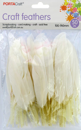 Craft Feathers 50pk - White