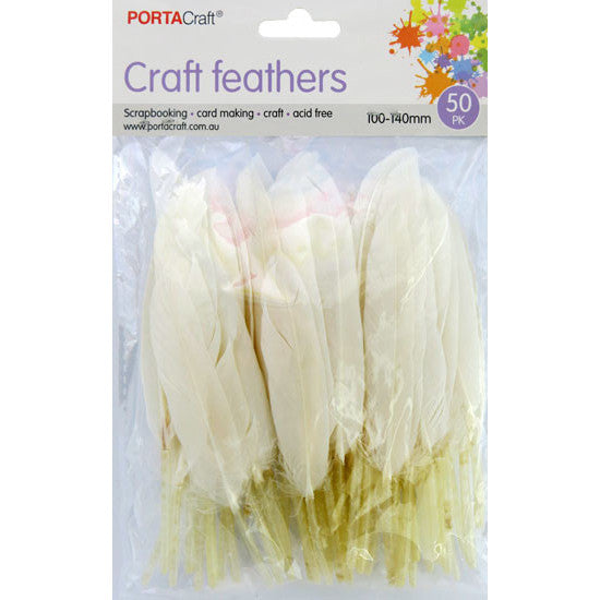 Craft Feathers 50pk - Off-White